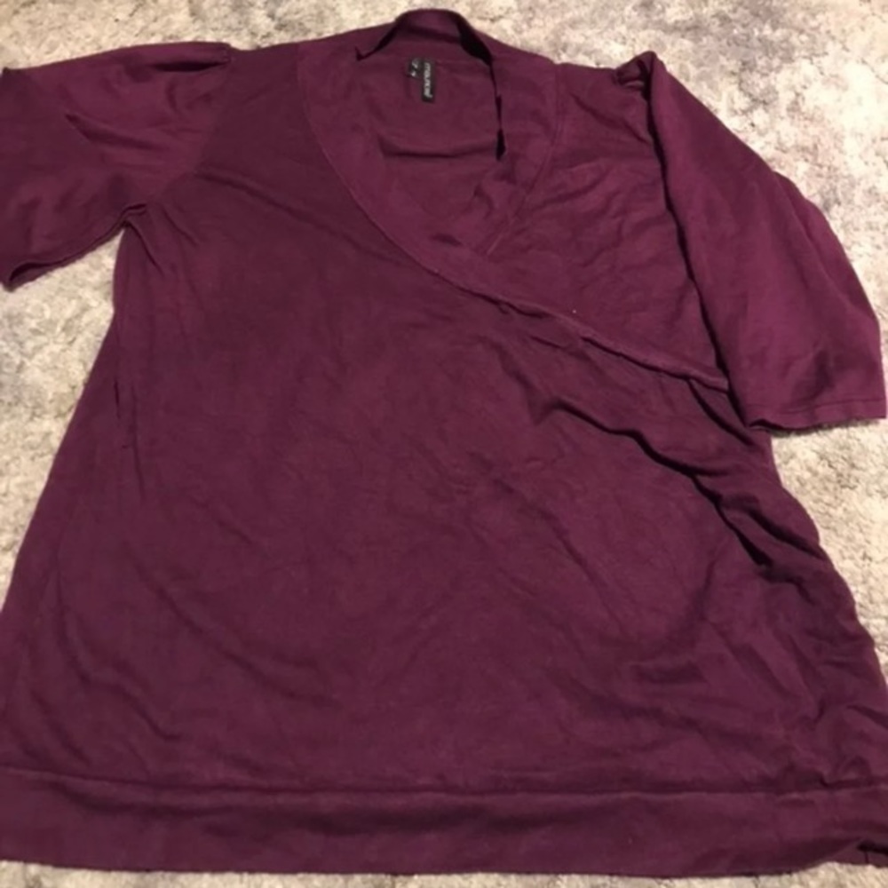Knit wrap blouse